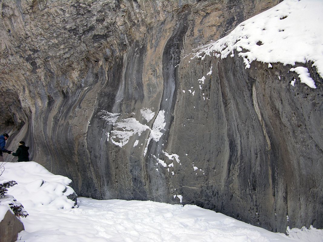 05 Curved Cliff Wall At Banff Grotto Canyon In Winter